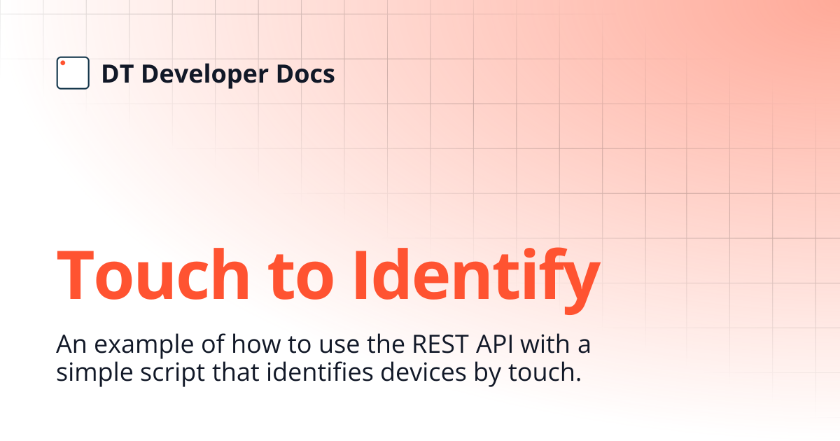 Touch to Identify | DT Developer Docs